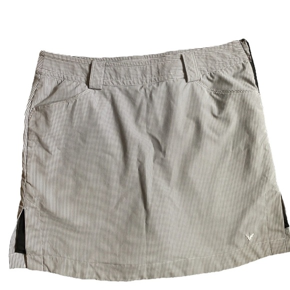 Callaway Gray and White Striped Golf Skort Size 10 - Picture 1 of 7